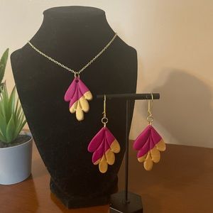 Polymer clay earrings and necklaces set
